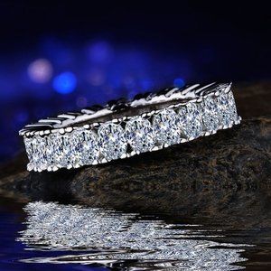 - 💥Finger Ring Zircon Silver Fashion CZ Eternity Rings For Woman, HA4085-6